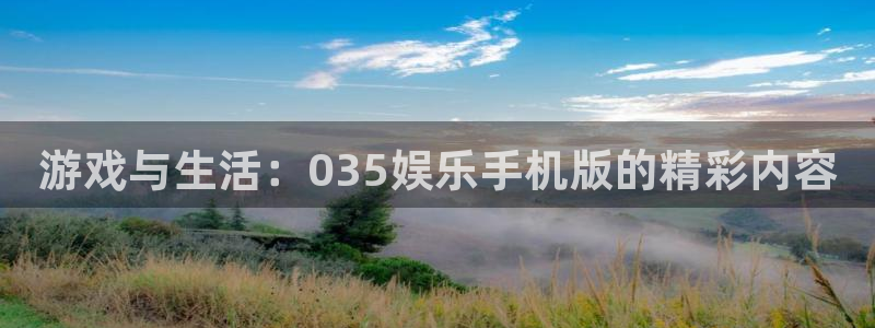 新航娱乐登录地址：游戏与生活：035娱乐手机版的精彩内容